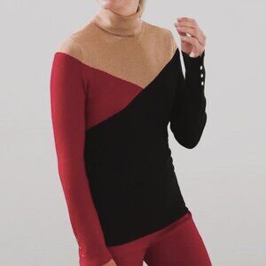 NWOT Chico's ECOVERO Colorblock Turtleneck Camel/Black/Red size 3 XL US 14/16